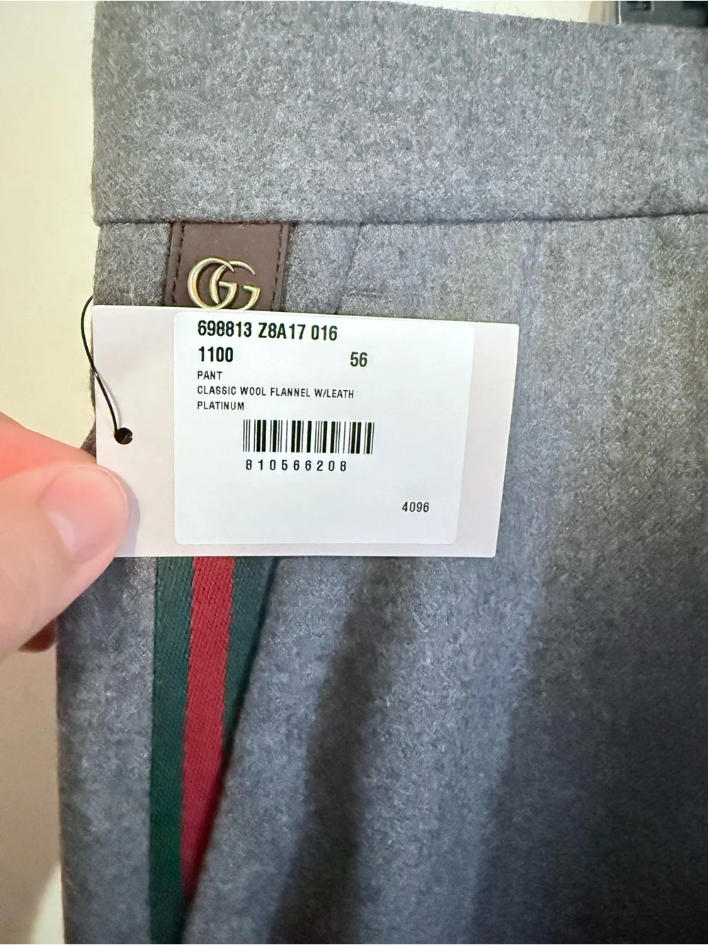 Gucci Classic Men's Gray Dress Pants with Subtle Side Stripe